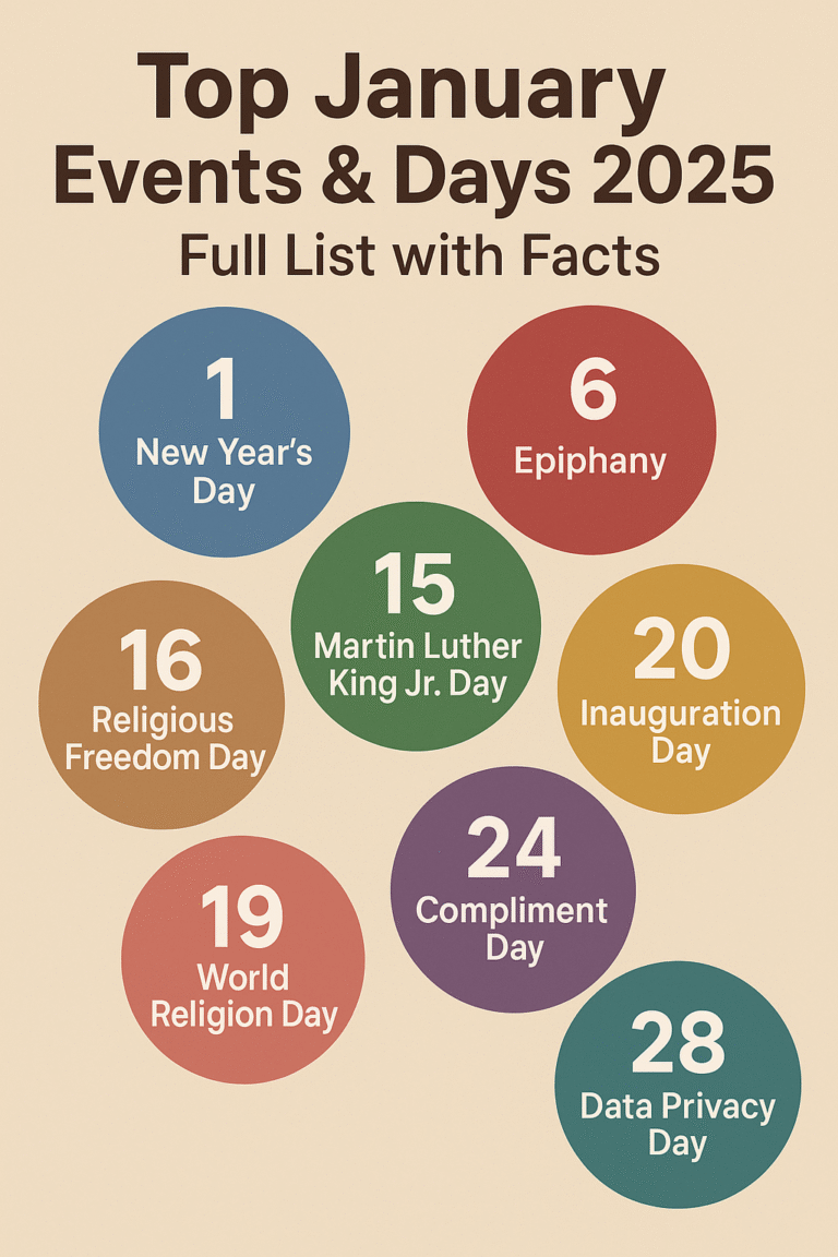Top January Events & Days 2025 Full List with Facts